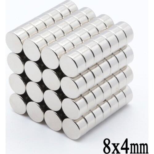 100pcs 8x4mm Super Strong Rare Earth Neodymium Magnets N35 8*4 mm Round Permanent Craft Fridge Magnet