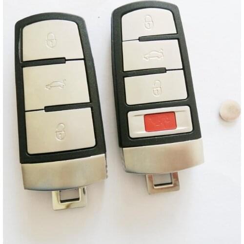 With Logo 3 /4 Buttons Smart Remote Key Keyless Case Fob For VW Passat B6 3C B7 Magotan CC Car key shell