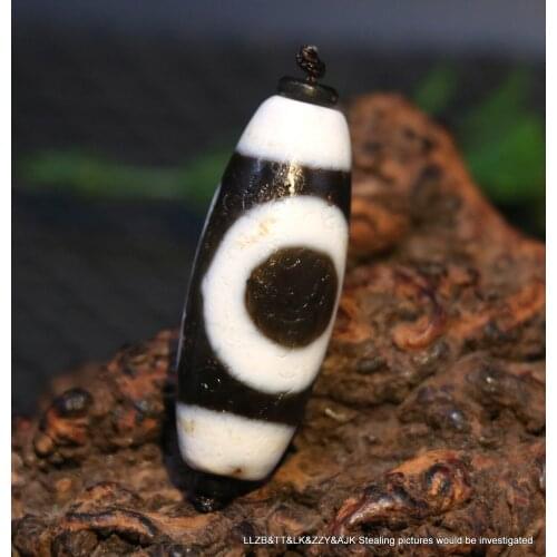 Magic Tibetan Old Agate Harmonious Symbol Heaven&Earth dZi Bead Amulet Pendant Top 5A+ Timestown UPD210825A1