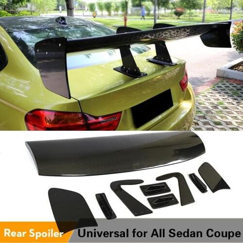Rear Trunk Spoiler Boot Lip for Nissan GTR Ford Mustang Toyota GT86 Subaru BRZ All Sedan Coupe Big Barb Type Carbon Fiber / FRP