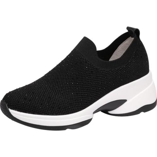 Womens new fashion casual shoes lightweight one-step thick-soled lace-up casual loafers women