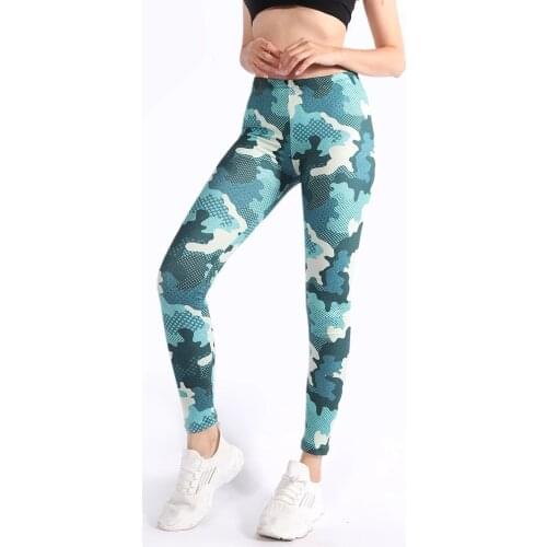 2021 Camouflage Printed Workout Leggings For Women High Waist Push Up Fitness Sport Leggings Pants