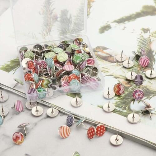 100pcs Creative Thumbtac Push Pins DIY Decorative Thumbtacks for Wall Maps Photos Thumb Tacks PushPins office Binding Supplies