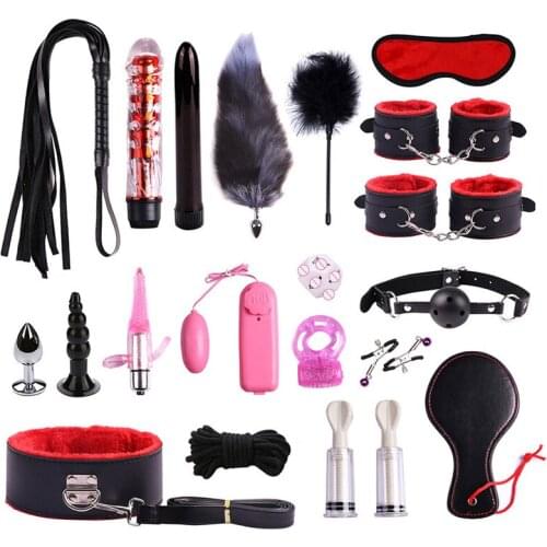 20pcs Sex Toys for Adult G-spot Vibrators Adult Game SM Bondage Restraint Adult toys Nylon Handcuffs Clit Stimulator Sex Shop
