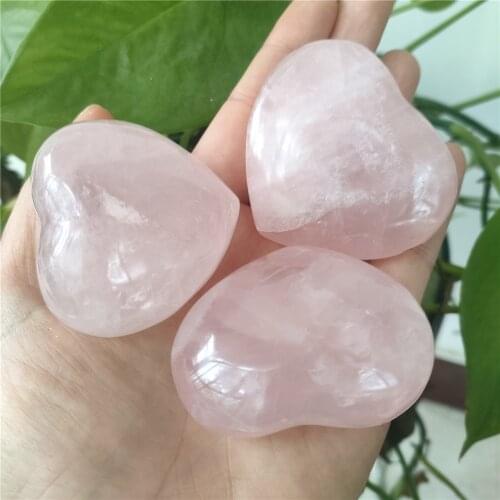 50-70g Natural Madagascar Pink Rose Quartz Crystal Heart-Shaped Decoration Wedding Gifts For Healing