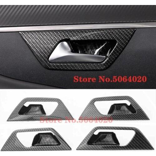 ABS Matte/carbon fibre For PEUGEOT 3008 GT 4008 5008 Car Accessories 2017 2018 Door Handle Bowl Cover Interior Decoration Trim