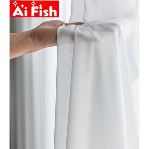 AiFsih Solid Soft White Tulle Sheer Window Curtains for Living Room the Bedroom Modern Tulle Voile Organza Curtains Drapes #5