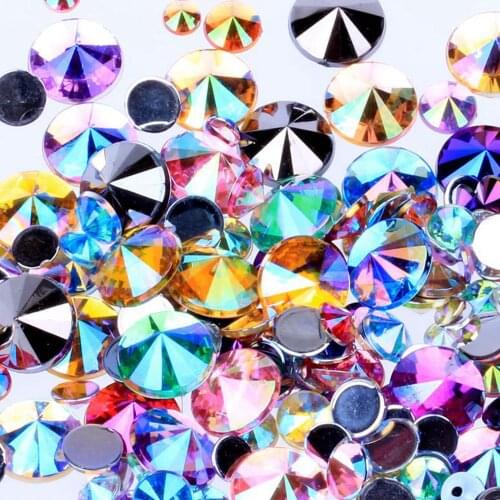 Acrylic Rhinestones Mix Colors 4mm 5mm 6mm 10mm 1000pcs or 500pcs Flatback Pointed Glue On Diamond Backpack Nail Art Decorations