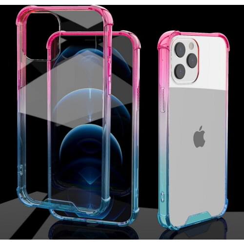 Air bag Case For iPhone 12 Pro Max mini 11 Pro case Gradient transparent protect Cover For iPhone SE 2020 XS Max XR 7 8 6 Plus