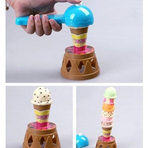 Kids Simulation Puzzle Plastic Stacking Lifelike Play Toys Ice Cream Shape Brain Training Portable Educational Toys