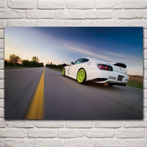 Beautiful white S2000 modified sport cars roadster vehicle living room home art decor wall print wood frame fabric poster KQ102
