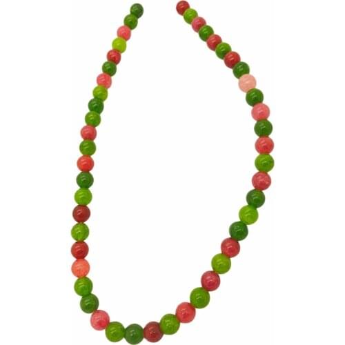 Colorful Green Red 8 Mm Natural Stone Female Male Set Stones Jewelry Beads Necklace Baggy trousers