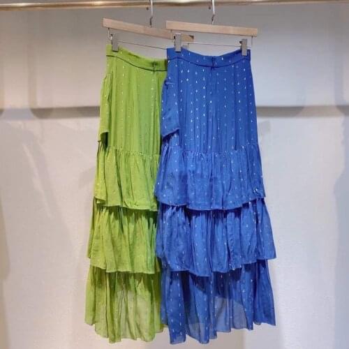 Fashion 2021 new women sexy polka dot rayon cake skirt 0318