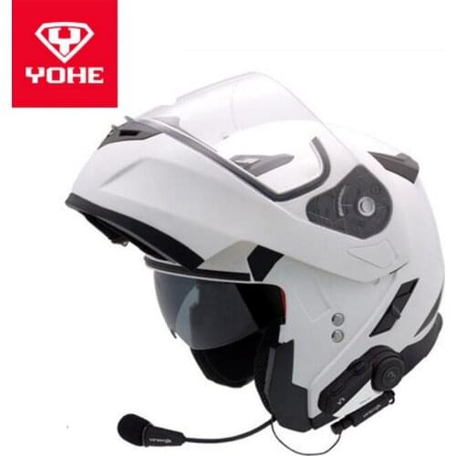 2018 Autumn Winter YOHE V3 Bluetooth helmet Open Face Motorcycle Helmet YH953 Flip Up Motorbike Helemts of ABS PC Visor Lens