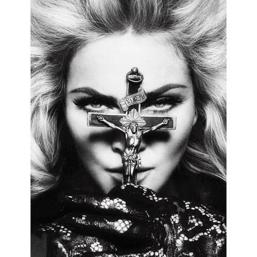 Diamond Painting Kit Portrait Diamond Embroidery Cross Stitch Woman and Cross Mosaic Sale Handmade Gift FC629