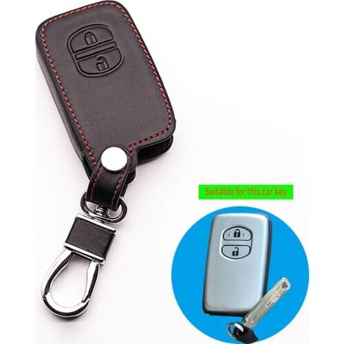Genuine Leather Remote Control Keychain Car Key Cover For Toyota Camry/ Highlander / VIOS /Yaris 2 buttons car keys accessories