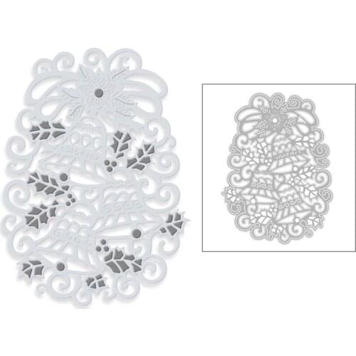 2020 New Christmas Bells Metal Cutting Dies Iris Flowers and Leaves Background Die Scrapbooking For Crafts Card Making No Stamps