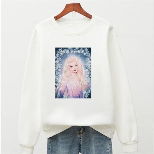 2021 New Disney Sweatshirt Oversized Streetwear Kawaii Princess Print Hoodies Pullovers Graphic Girls Top Dropship Shirts