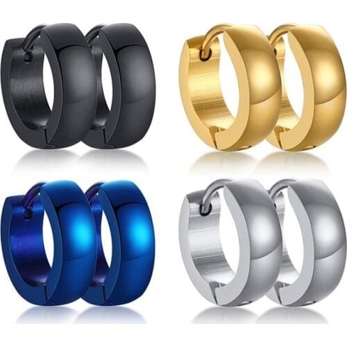 Unisex Stainless Steel Small Hoop Huggie Earrings for Men Woman Ear brinco Jewelry