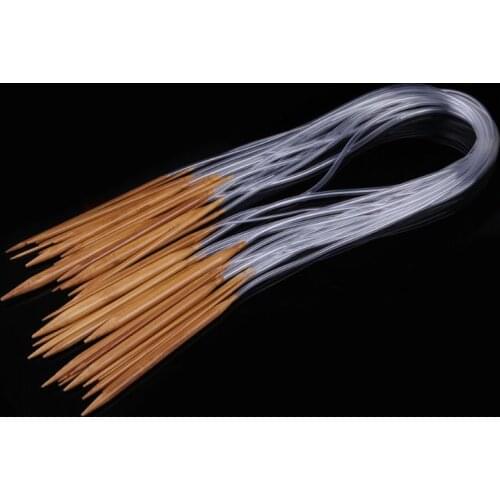 Knitting Needles 18 Sizes 2.0mm-10.0mm 80cm Bamboo Smooth Finish Circular Knitting Needles DIY Household Crochet Hooks Set