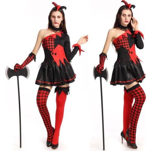 Scary Terror Ghost Clown Costume Halloween Adult Cosplay Dress Fancy Dress SM89252