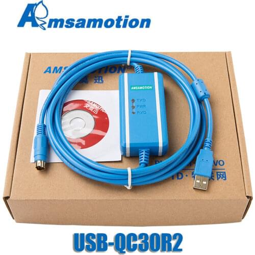 USB-QC30R2 For Mitsubishi Q Series PLC Programming Cable USB/RS232 Download Data Cable Support WIN7/XP