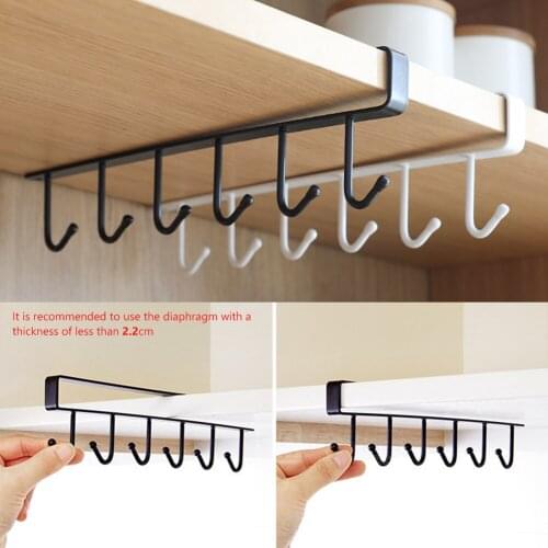 Cupboard Hanging Hook Rack Kitchen Bar Storage Shelf Organizer Closet Clothes Shelf Glass Mug Holder Wardrobe Hanger Accesorios