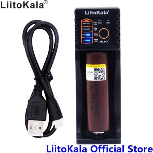 Hot LiitoKala Lii-100 battery charger+ LiitoKala HG2 new original 18650 lithium battery 3.7 V 3000 mAh Rechargeable batteries