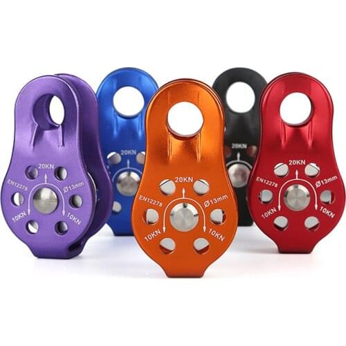 1Pc Aluminum Alloy Fiexed Lifting Pulley Rope Hanging Wheels Outdoor Climbing Zipline Pulley For Aerial Work, Cave Exploration