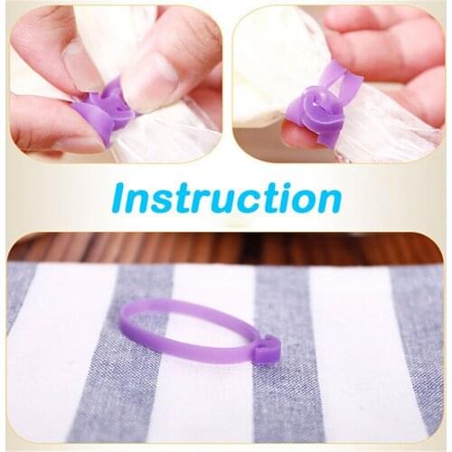 10pcs Decorative Flower Bag Retaining Ring Loaded Silicone Retaining Ring Pastry Bags Cable Tie Sealing Ring Decorative