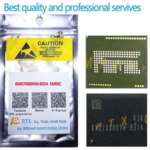 10pcs/lot KMK7X000VM-B314 BGA EMMC Nand Flash Memory IC For XIAOMI/SAMSUNG Mobile Phone Circuits Repair IC Chip KMK7X000VM B314