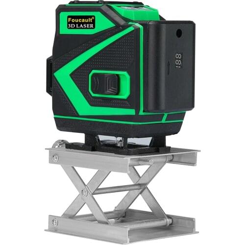 12-wire 3D Laser Level Meter Self-adjusting Super Strong Green Laser Beam Line Bluetooth Application Function 3 Plugs