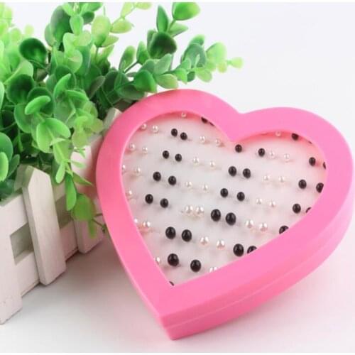 36 pairs/set Rhinestone Girls Stud Earrings with box Sweet Heart Geometric Statement Fashion Ear Jewelry 2020 New oorbellen