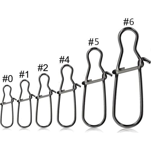 50pcs Fishing Hook Fast Clip Lock Strong Fast Fishing Connector Stainless Steel Swivels Lock Snaps for Freshwater Saltwater