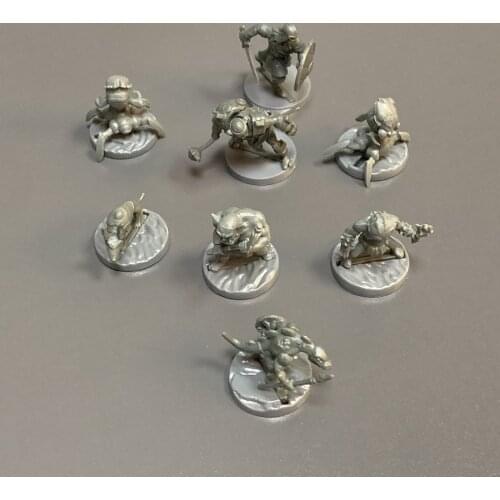 8pcs 25mm Grey Heroes Warriors Monster Miniatures Myth Board Game Figure Toy Model Role Playing Table Games Toys