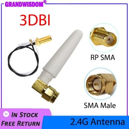 2.4 GHz Antenna wifi 5dBi SMA Male Connector 2.4ghz antena for Router Wi fi Booster +21cm RP-SMA to ufl./ IPX 1.13 Pigtail Cable