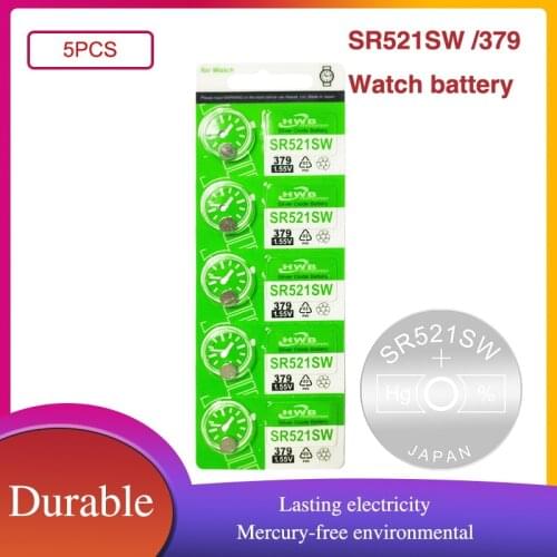 5pcs/lot For Maxell 379 Original 1.55V Silver Oxide Watch Battery 379 SR521SW D379 SR63 V379 AG0 Button Coin Cell MADE IN JAPAN