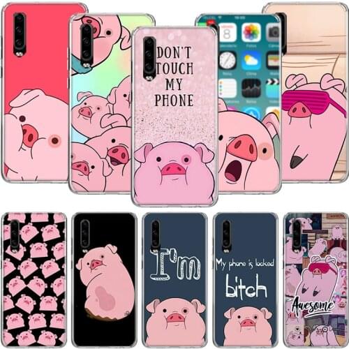 Cute Pink Pig Funny Phone Case For Huawei P30 P40 P20 P10 Mate 20 10 30 Lite Pro P Smart Z Plus Printing Cover Coque Shell