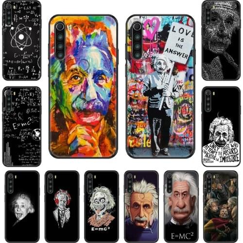 Famous Scientist Physicist Albert Phone case For Xiaomi Redmi Note S2 4 5 6 7 8 A S X Plus Pro black tpu funda trend shell