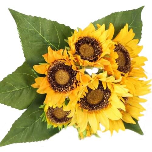 Door Decoration Sunflower Wreath Artificial DIY Flowers Branch Metal Spring And Summer Party Handmade Garden Rattan Wedding