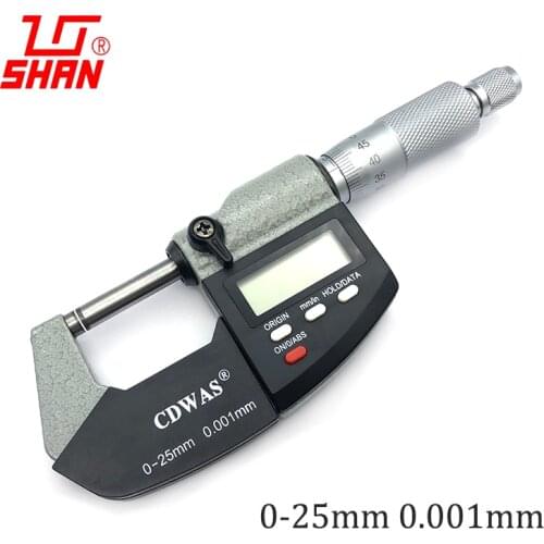 Brand 0-25mm Electronic Outside Micrometer 0.001mm Digital Micrometer High Quality Gauge Meter Micrometer Measure Tools