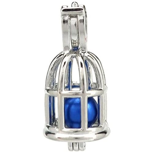 K938 5pcs/lot Silver Copper Small Bird Cage Beads Cage Pendant Locket Fairytale Party Essential Oil Diffuser