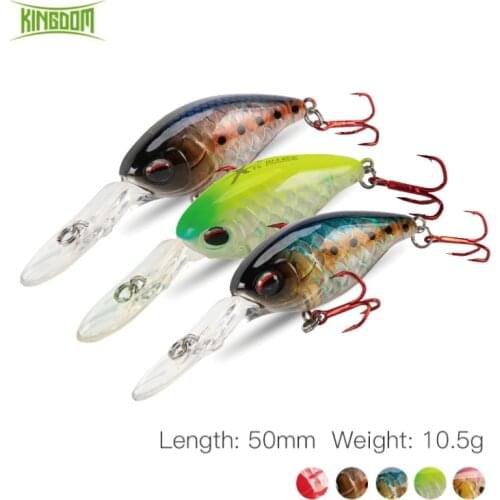 Kingdom Minnow Fishing Lure 50mm 10.5g Floating Crank Hard Rattlin Swimbait Fishing Wobblers For Peche Bass Trout Pike Fishing