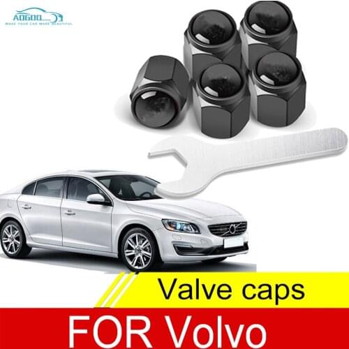 Car Wheel Tire Air Valve Caps Stem Cover With Brand For Volvo XC60 XC90 XC40 S60 S90 V60 V90 C30 S40 Auto Accessories
