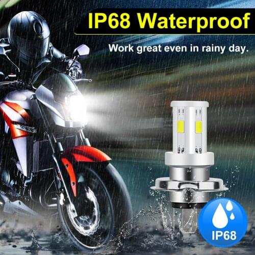 H4 Motorcycle Headlight Bulb LED Motorbike High Low Beam 6500K 1080LM Scooter Motor Light Headlamp Hi/Lo Beam COB Accessories