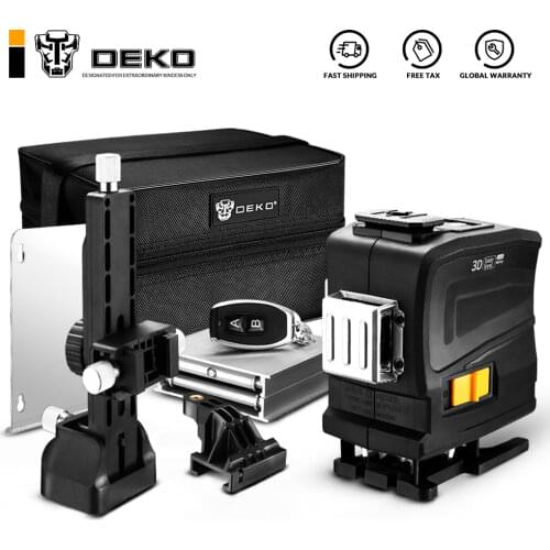 DEKO LL12-GTD 12 Lines 3D Green light Horizontal and Vertical Lines Laser Level with Remote Control Self-Leveling High-Precision