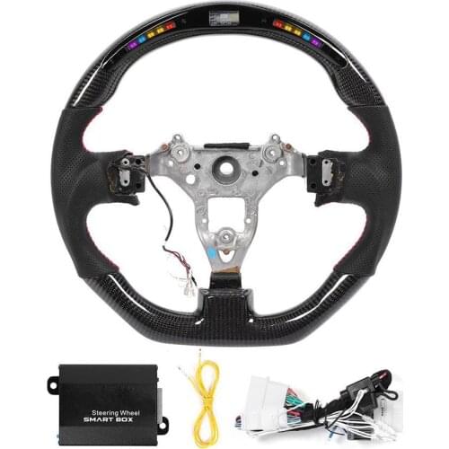 LED Performance Carbon Fiber Race Display Steering Wheel Preforated Leather W/ Red Stitching Fit for Nissan Skyline GT-R 1999
