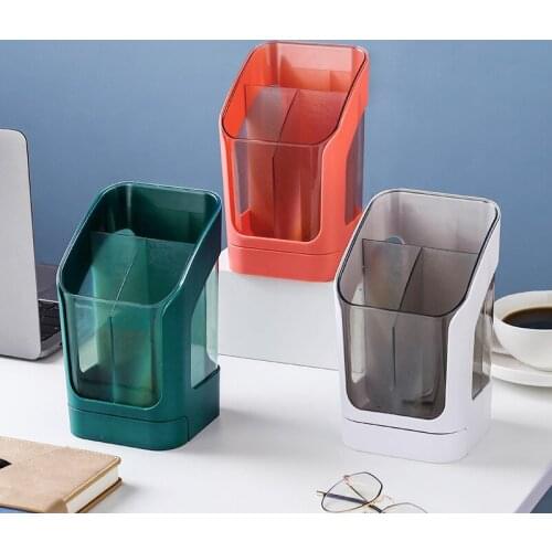 Multifunctional desktop pen barrel divided grid diagonally creative pen holder decora ornaments makeup brush Nordic storage box