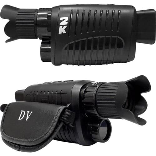 1.5'' Monocular 2K Digital HD Infrared Full Colored Night Vision 5X Digital Zoom 150-1000M In All Black Camping Hunting Cameras