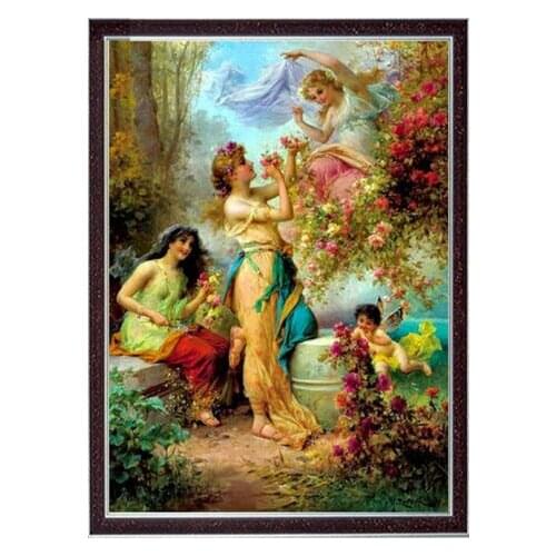 Cross Stitch Kits Crafts 14CT Unprinted People Goddess and Angel For Embroidered Handmade Arts Aida Counted Set Wall Home Decor